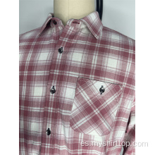 Camisa a cuadros de rayas rojas vintage